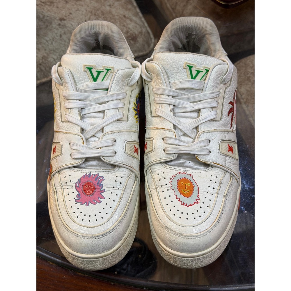 Louis Vuitton x Yayoi Kusama 2023 LV Trainer White Leather Sneakers LV6188 42